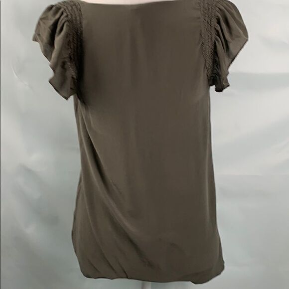 Petticoat Alley army green silk and sequins top - Picture 2 of 8
